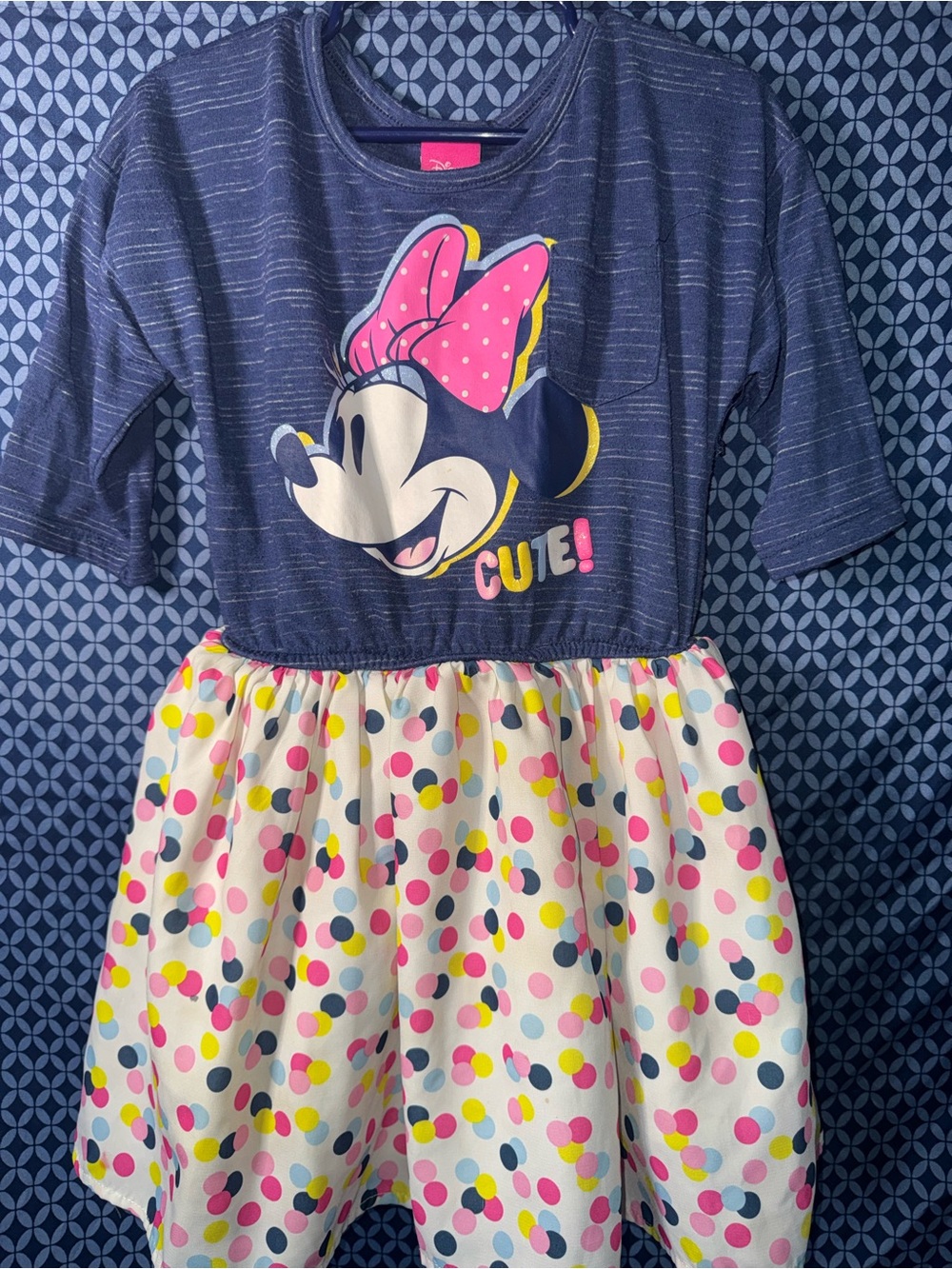 Disney Navy and Pink Minnie Polka Dot Casual Dress